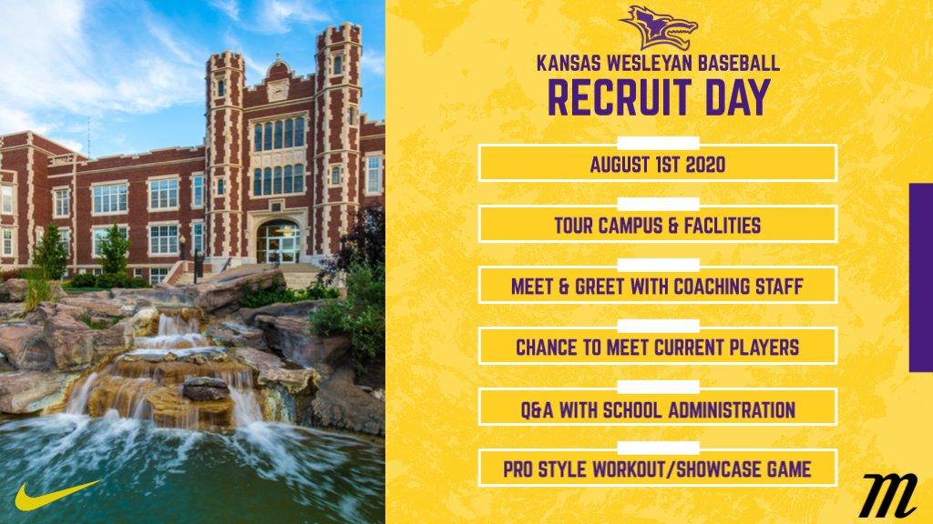 KWUBaseball's tweet photo. We will be hosting our annual recruit day on August 1st. Any uncommitted '21s and '22s are welcome to attend. Please email Jonathan.Freemyer@kwu.edu with any questions. #RollYotes https://t.co/UotPq9hmiI