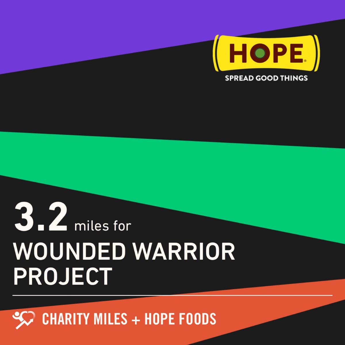 RustysKid's tweet image. 3.2 @CharityMiles for @wwp. Thx @HopeHummus for sponsoring me! #SpreadHope #JBugStrong