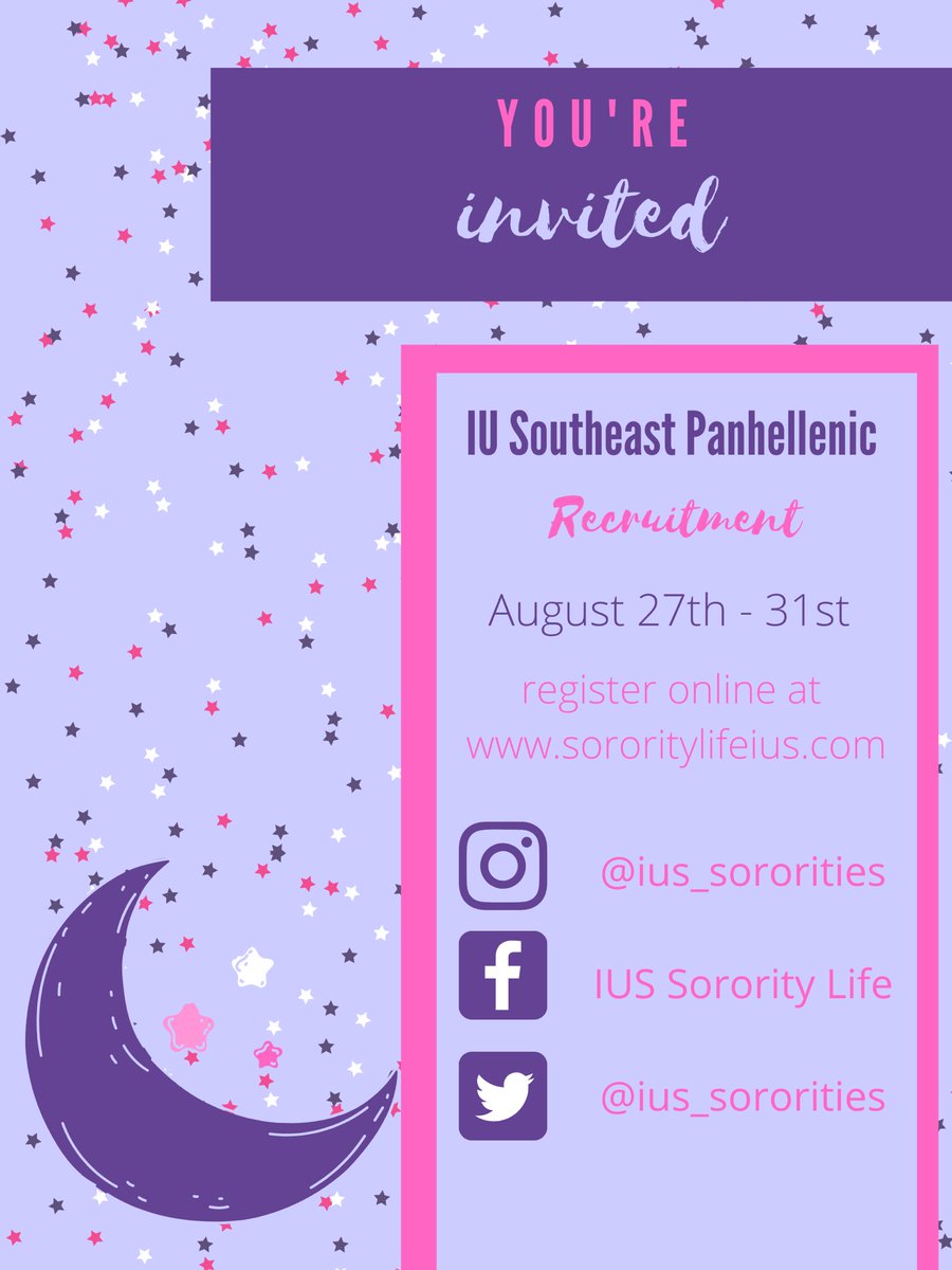 2020 registration is now OPEN! 
registration fee is only $15!
go to sororitylifeius.com to register! we are so excited for everyone to find their greek home here at IUS. for more information on the chapters, visit our website!