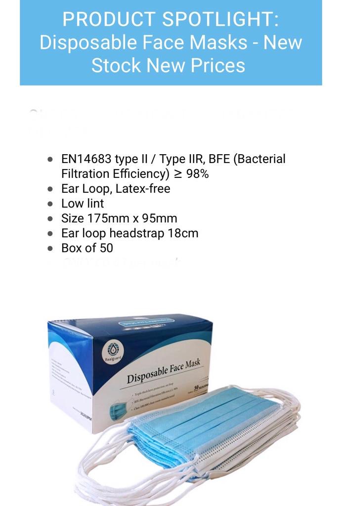 accrington_r's tweet photo. New stock just arrived.
Surgical grade masks 
    • box 10 £15.95 https://t.co/pDTyUgZZGZ