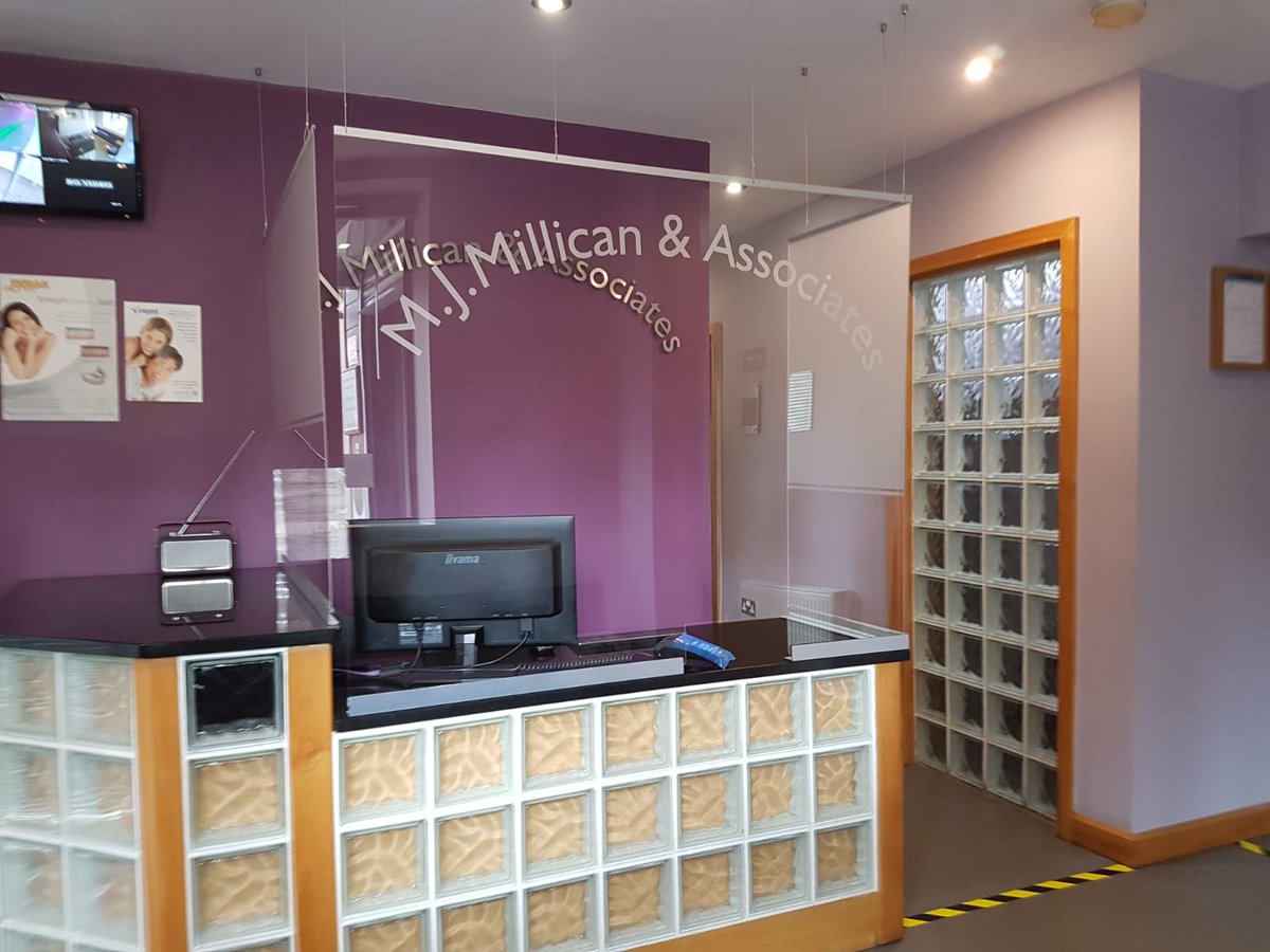 Rothwell Dental Care are now back to work with a bespoke sneeze screen with personalised display to cover the entire reception desk. <a href="/ImplantRothwell/">Rothwell Dental Care and Implant Centre</a> we wish you every sucess.