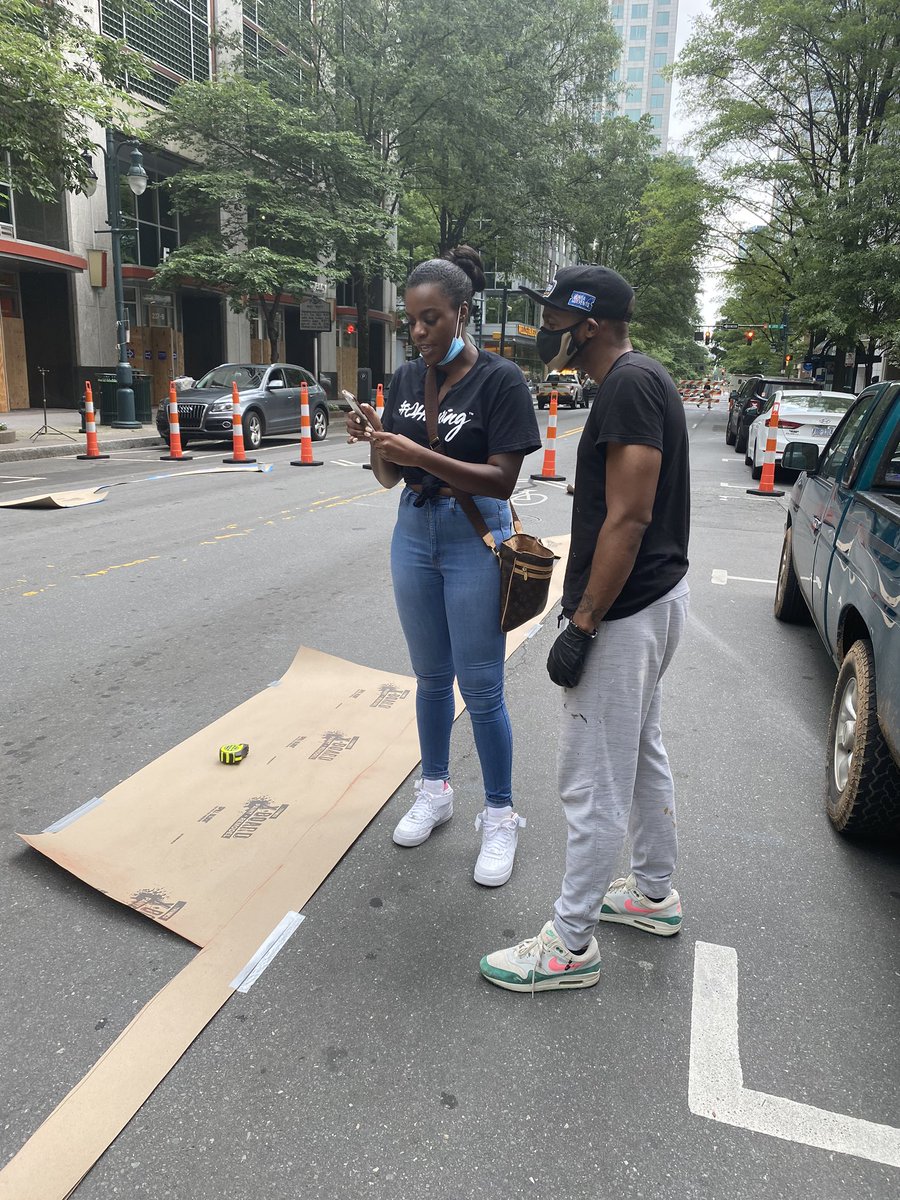 Happening Uptown NOW! This is major <a href="/CLTgov/">City of Charlotte</a>. Art is transforming our streets. Love it.