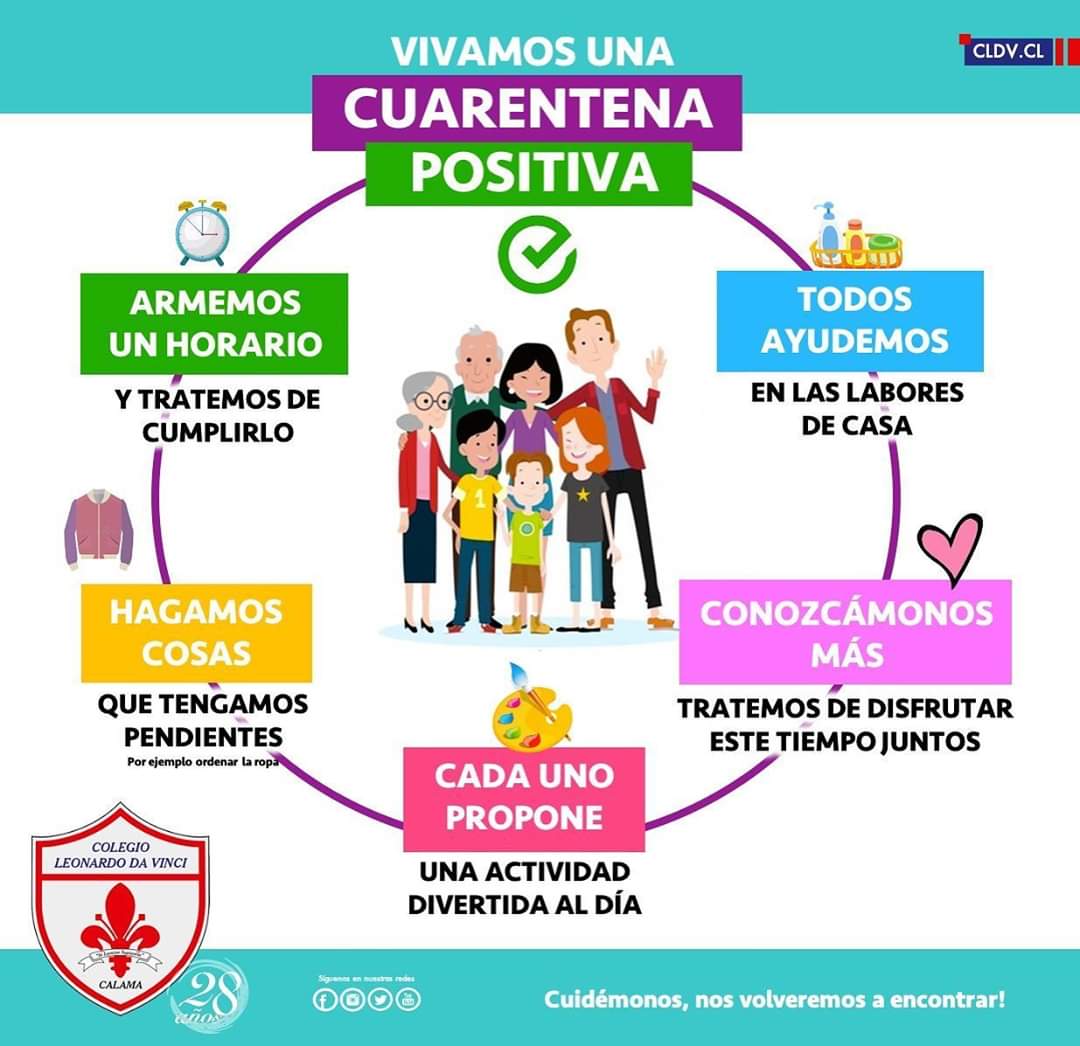 ColegioDavinciC's tweet photo. [CUIDÉMONOS] En esta emergencia sanitaria te invitamos a respetar la cuarentena y vivirla en casa de manera positiva. Aquí algunos consejos para abordar esta medida de la mejor manera en nuestros hogares. https://t.co/rlmmkmK8RU