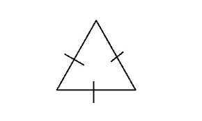 So if we are going to look at polygons, we look at "regular" polygons. We decide all the sides of our polygons have the same length. So the triangles we care about are equilateral triangles.