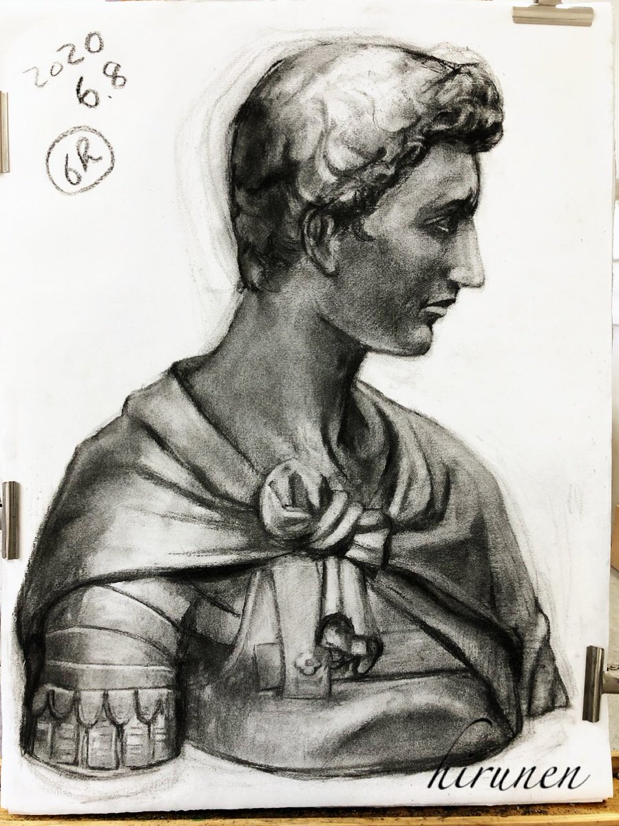 ジョルジョ胸像 木炭デッサン 木炭画 お昼寝ん on X