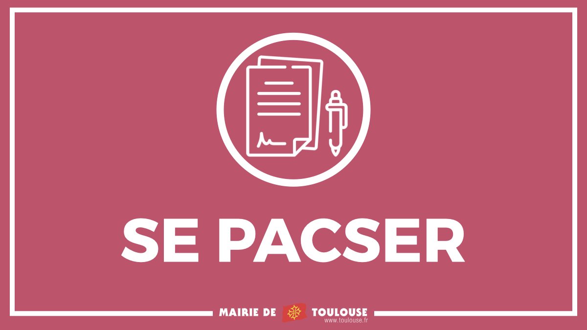 Toulouse's tweet photo. Vous souhaitez vous #PACSER ? Retrouvez toutes les démarches à effectuer pour signer un #PACS à #Toulouse 👉🏼 https://t.co/Axn8vjOliB https://t.co/FQxuYQnQEI