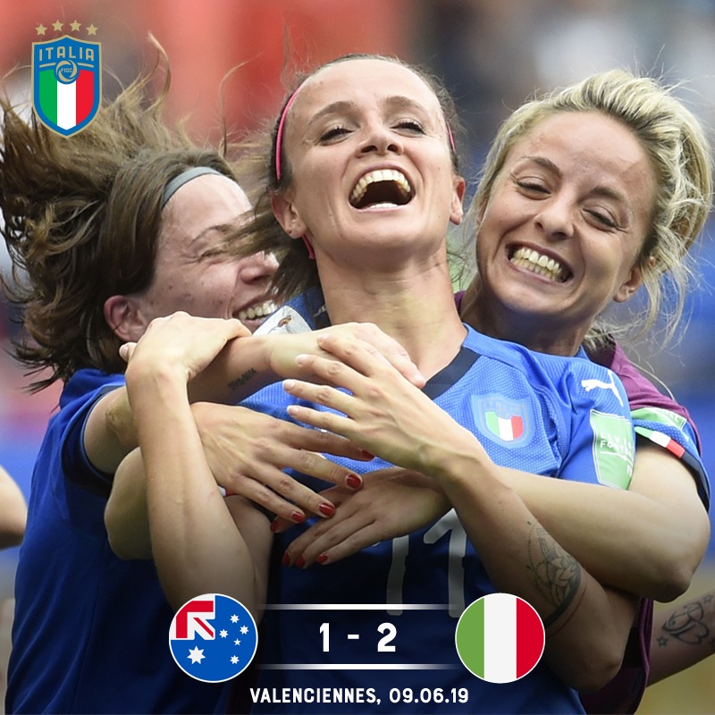 Azzurri_En's tweet photo. #OTD last year, the #Azzurre 🇮🇹 began their #WorldCup 🌎 campaign in France with a last-gasp 2️⃣-1️⃣ win over #Australia 🇦🇺

Barbara #Bonansea decided the game with a huge brace on the day, including a 95th-minute winner 😍⚽️⚽️

#WorldCupGirls #WWC19 https://t.co/B36QHHPG7O