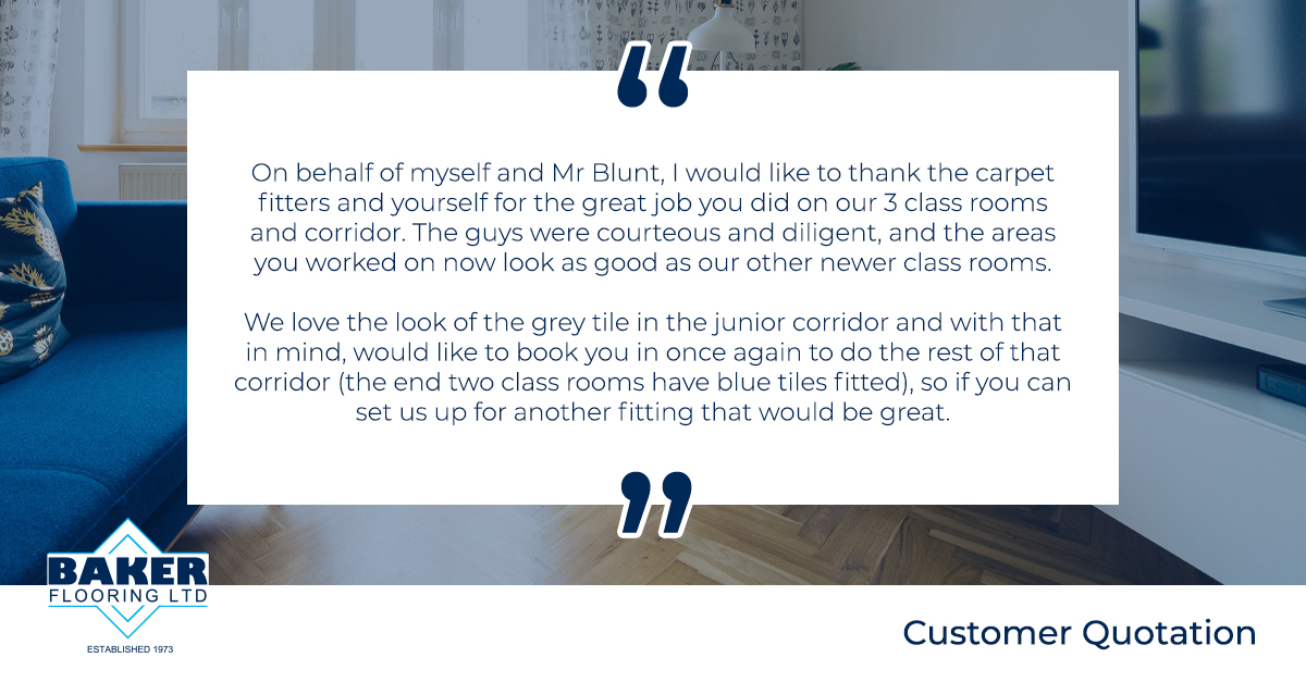 BakerFlooring's tweet photo. We are delighted to share this brilliant testimonial from a customer.

As a business, we pride ourselves on our reputation, professionalism and our specialist knowledge in our industry.

Visit our project gallery here:
https://t.co/czritteklL https://t.co/JCo2YOxZml