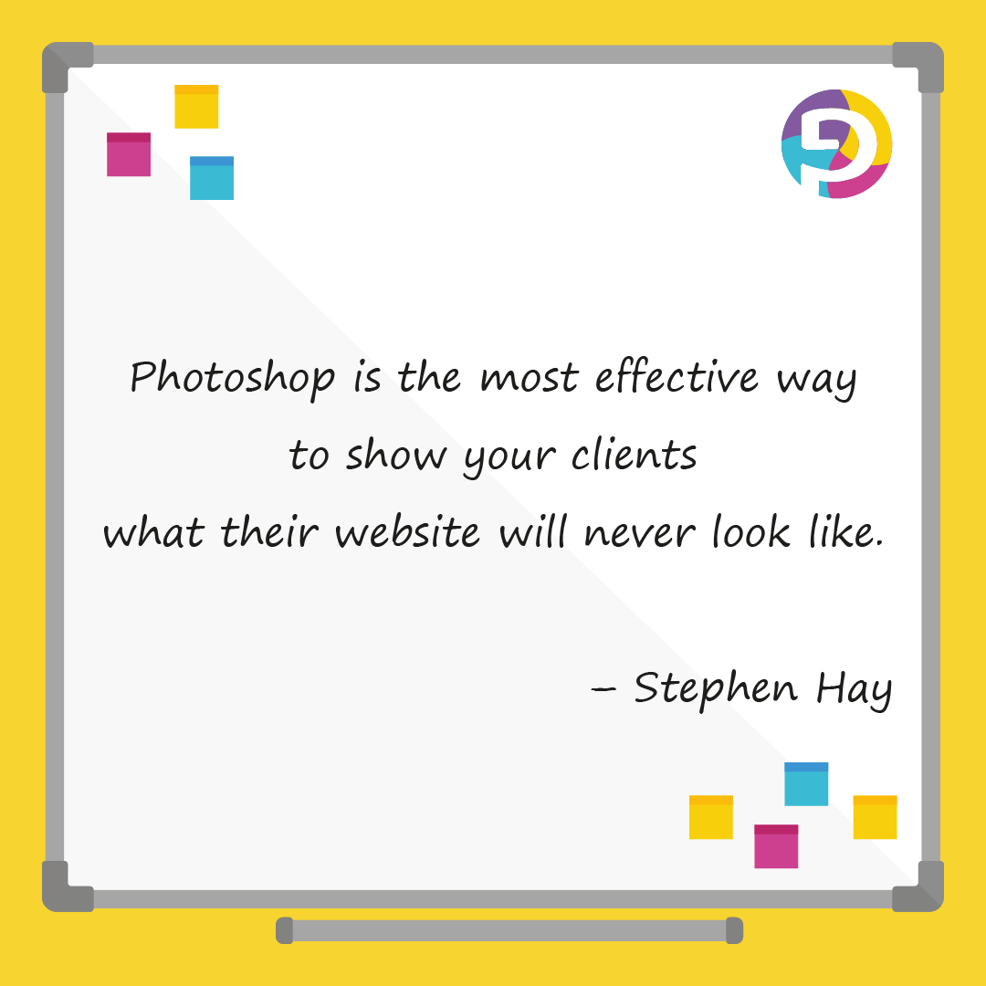 gradprentice's tweet photo. Photoshop is the most effective way to show your clients what their website will never look like. – Stephen Hay

#ux #ui #tech #thetechindustry #uxdesigner #womenintech #userexperience #digitalmarketing
#student #graduates #unemployed #unemployment
#quoteoftheday #StephenHay https://t.co/whoNmhPXE8