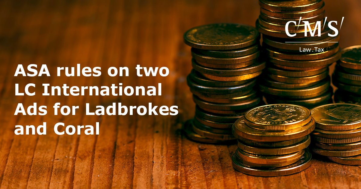The ASA have published rulings on two ads by LC International, for Ladbrokes and Coral. The Ladbrokes TV ad was not found to be in breach of the UK BCAP Code, whereas the Coral ad was held to have breached the UK CAP Code. Read more: bit.ly/2UpyCi4 #gambling