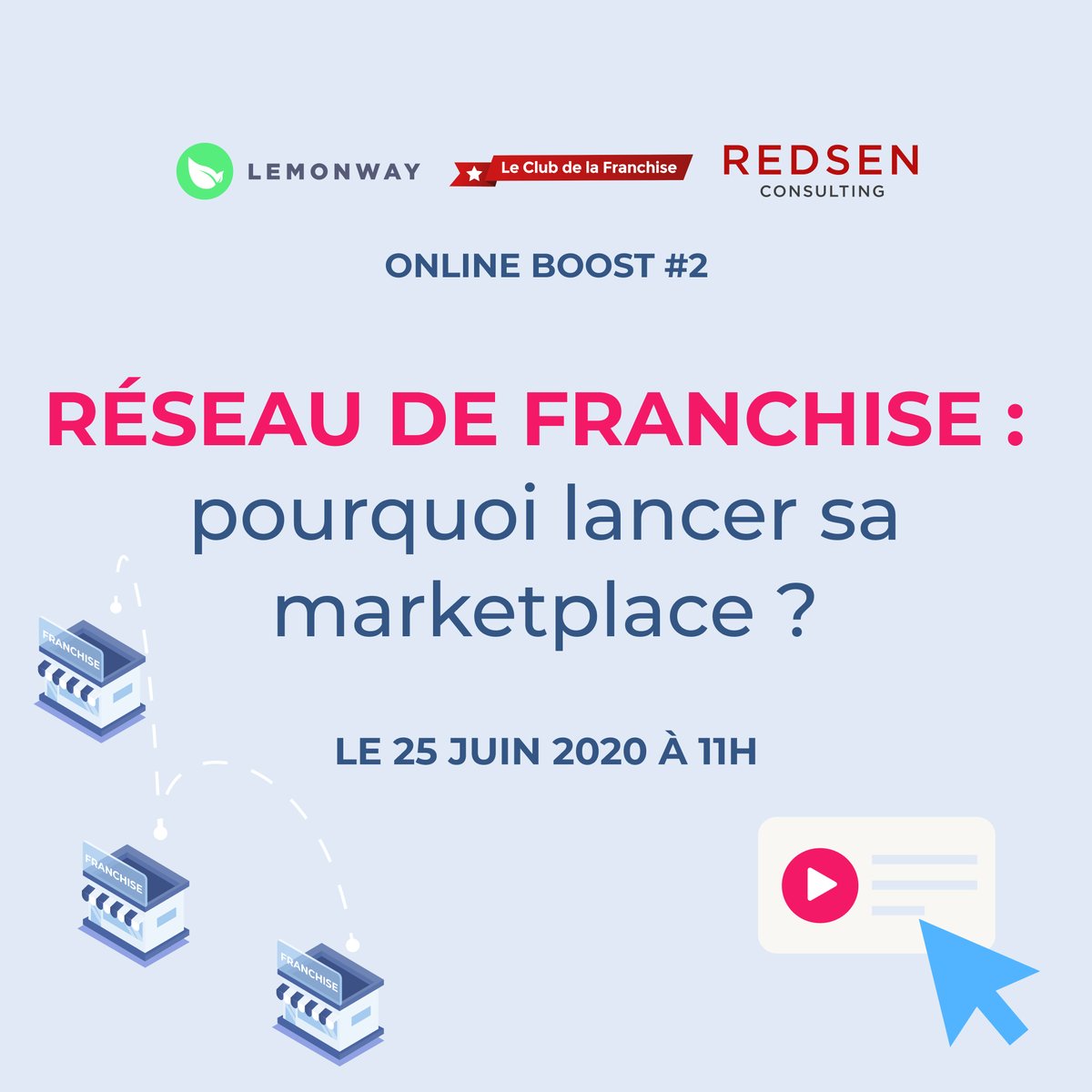 LemonWay's tweet photo. Avez-vous pensé au modèle #marketplace pour optimiser la gestion de votre réseau de #franchise ? 
Notre prochain #webinar est fait pour vous !

📆 Jeudi 25 Juin à 11h  
Pour vous inscrire gratuitement 👉 https://t.co/H9SfPQQdlA https://t.co/Vc3OWvvXO0