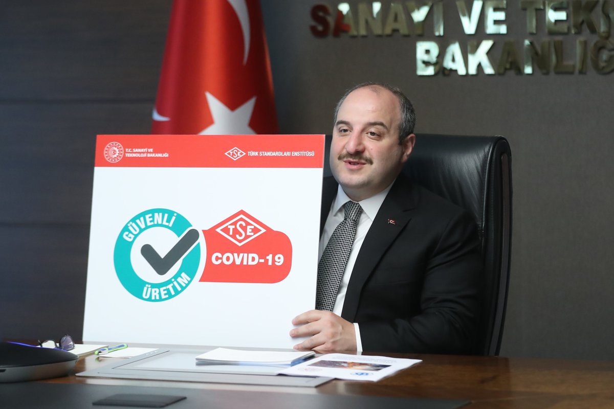 Sanayi ve Teknoloji Bakanı <a href="/varank/">Mustafa Varank</a> , sanayi kuruluşlarını TSE´nin vermiş olduğu Güvenli Üretim Belgesini almaya davet etti...
tse.org.tr/Icerik/HaberDe…