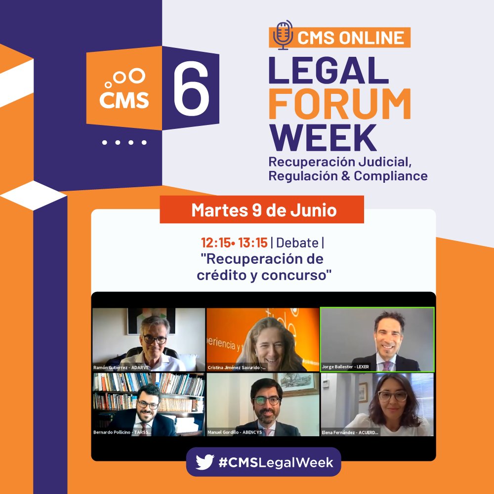 OpenHubNewsEU's tweet photo. #CMSLegalWeek: Análisis pre y post crisis #Covid19:
Se ha abordado el tratamiento concursal de calificación de los créditos y qué decisiones estratégicas tomar en concursos de personas físicas.
Moderado por @CJSavurido de @fide_fundacion. https://t.co/GN4Fx8DOfQ