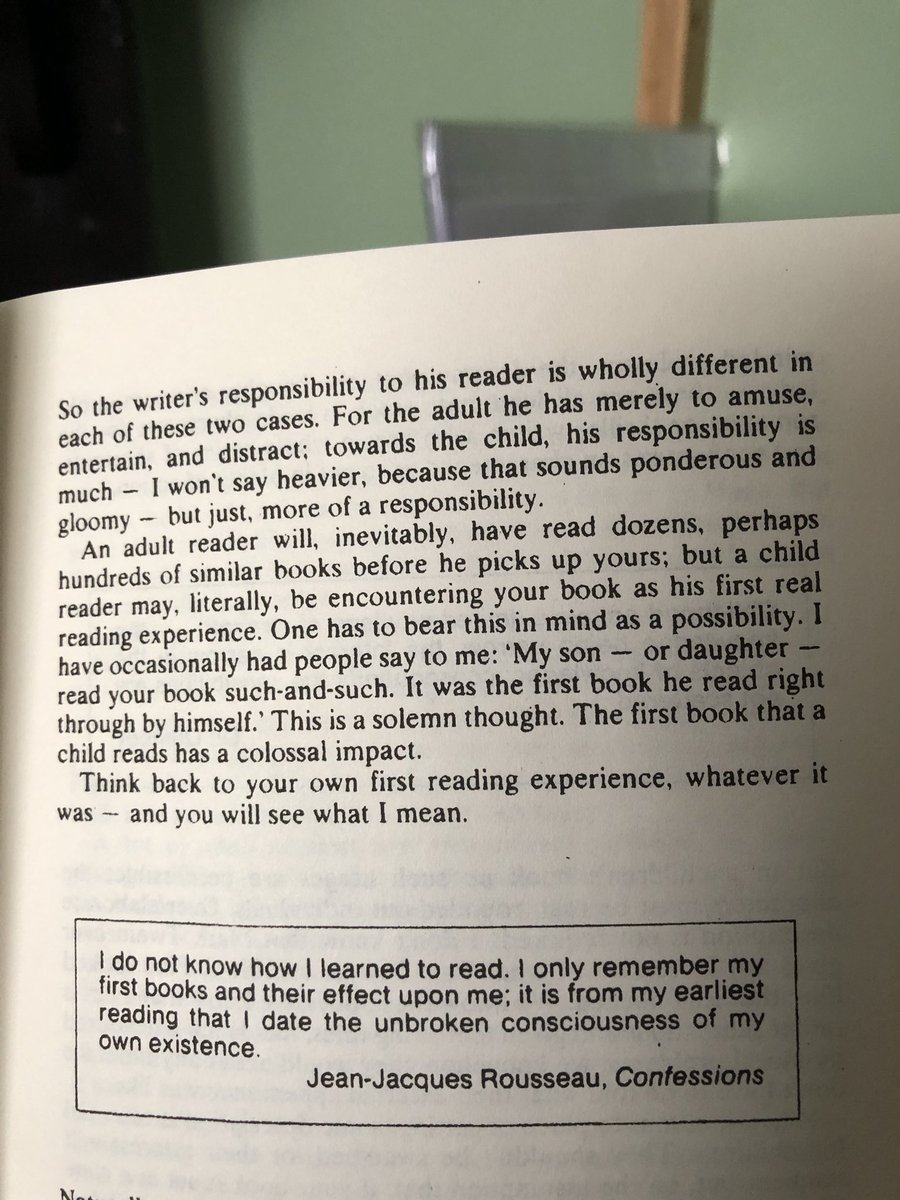 as we are all talking about empathy and writers’ duties to their readers, I want to share this quote by Joan Aiken from The Way to Write for Children which has probably informed my writing more than anything else