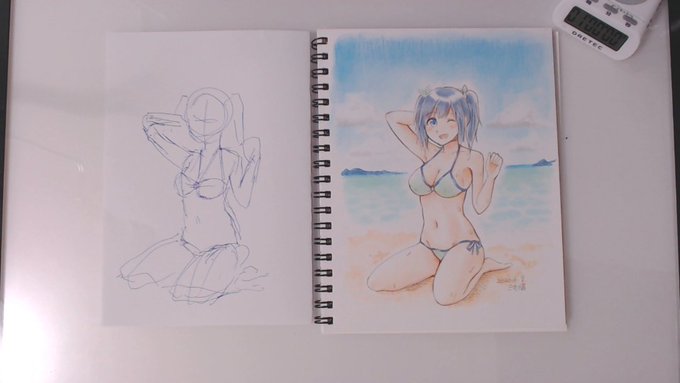 ライブでここまで進みました #今日のライブ進捗 #艦これ #アナログ #コピック #蒼龍 https://t.co/sbxQ1T74Ju 
