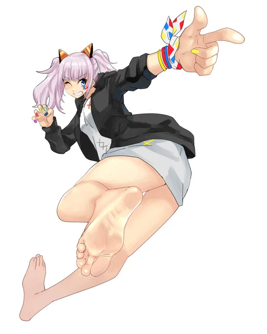 #一日一裸足絵
#輝夜月 