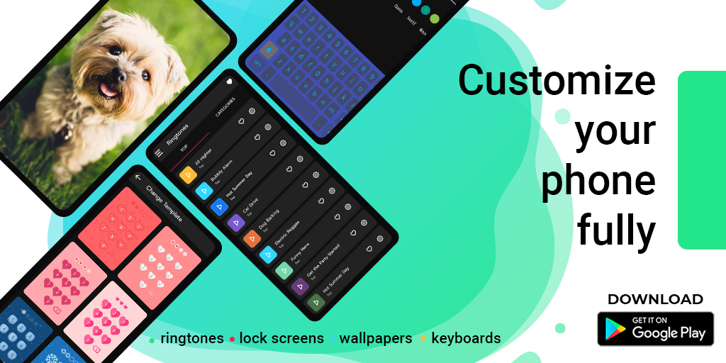 Personalize_app's tweet image. play.google.com/store/apps/det… ◀️ Download here!

Hey guys 🙂 Don`t you think it`s a right time to decorate your phone completely the way you like it? 😍

We make it super easy 🙂
✅ ringtones
✅ lock screens
✅ wallpapers
✅ keyboards
....all of them in one app 🙂