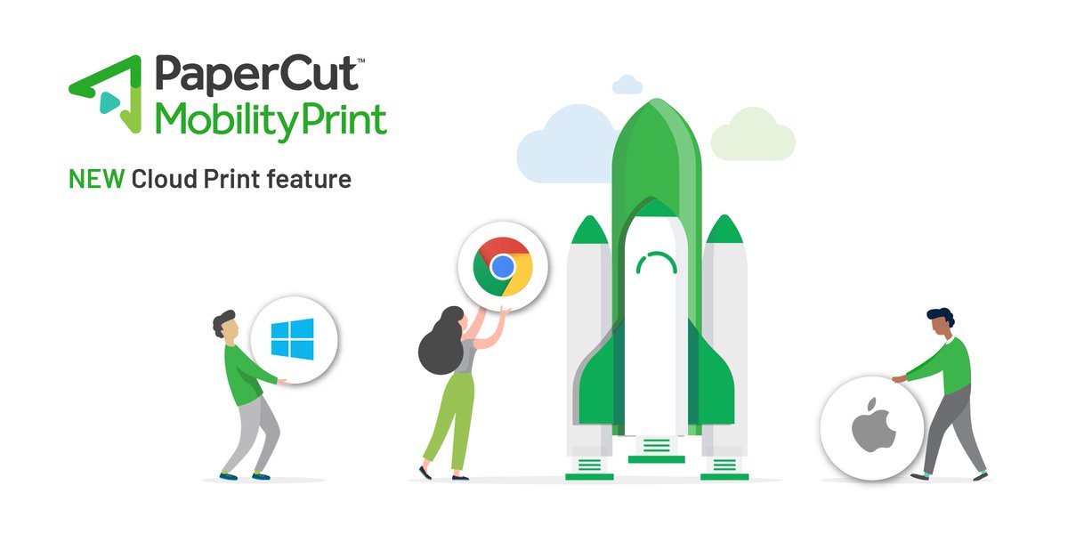 PaperCutDev's tweet photo. 3, 2, 1….cloud print prepare for lift off!
Launching this month is Mobility Print’s latest feature, cloud print. Supported on Chromebooks (beta) with Mac and Windows coming soon. Stay tuned! https://t.co/DIXykq4NF3 #BYOD #Chromebookprinting #MobilityPrint #CloudPrint https://t.co/6CJF3SYsB6