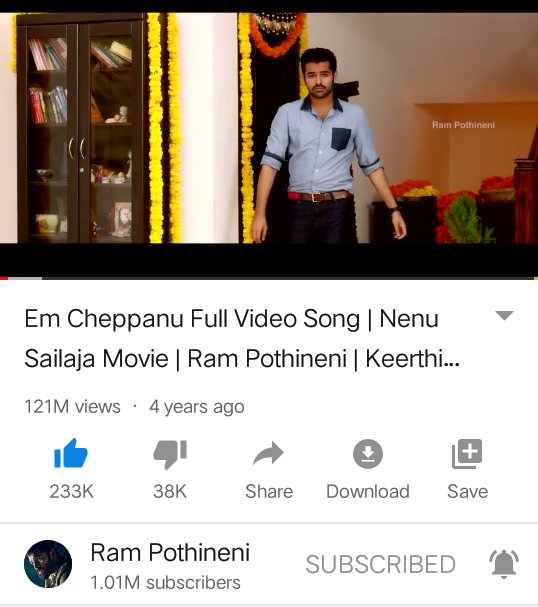 TrendRAPO's tweet photo. #EmCheppanu - 121M+ Views
#CrazyFeeling - 111M+ Views
Most Viewed Songs On @ramsayz Official YouTube Channel 🔥
#1MYTSubscribersForRAPO https://t.co/phtk9bIIsL