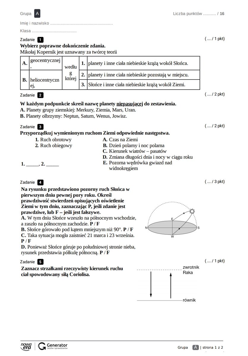 Sprawdzian Wos Klasa 1 Liceum Sprawdzian Geografia Klasa 1 Liceum Obraz Ziemi - Margaret Wiegel™. Jun