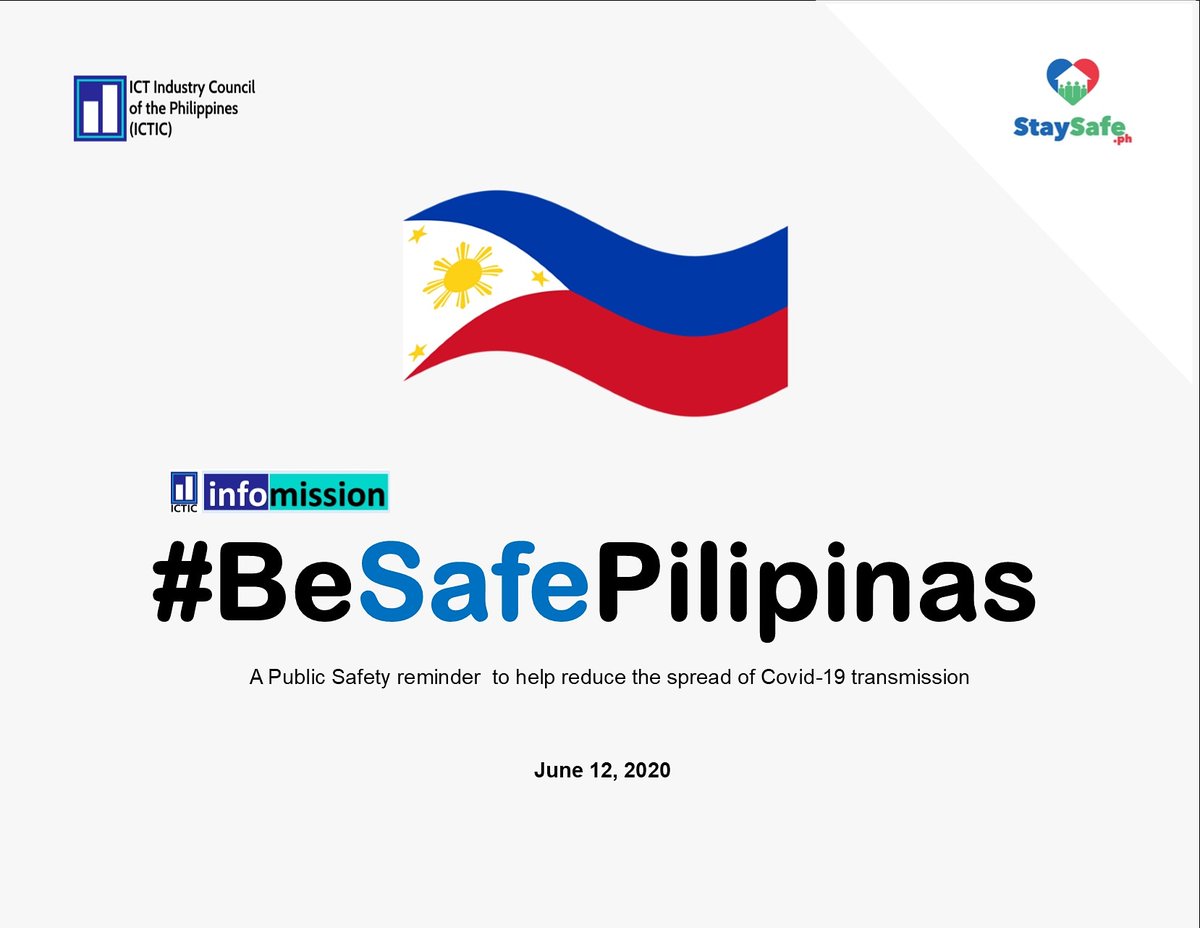 ICTICph's tweet photo. (1/2) Hello mga Ka-ICTIC, let's go to the south this time! Following the success of #InfoMission #BeSafePilipinas project kickoff last Sunday, we will be celebrating the upcoming Independence Day, June 12, by continuing to spread information on combating COVID-19 thru sharing... https://t.co/7pRcOyaFhT
