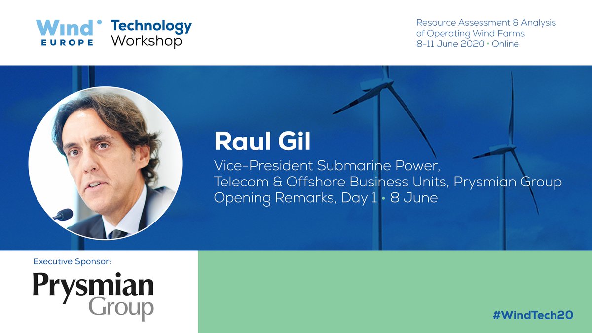 Prysmian_'s tweet photo. "Smart cable and monitoring system represent a game changer for the industry, allowing manufacturers to design products with higher performances, lower cost and longer life" stated Raul Gil, VP Submarine BU during @WindEurope Technology Workshop #WindTech20 https://t.co/YAOJACGB8t