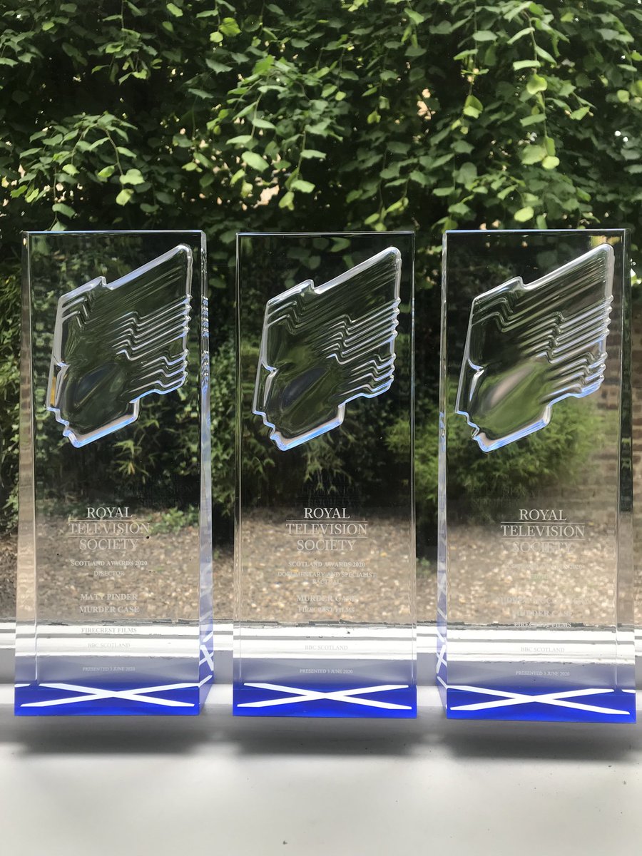 Look what just arrived in the post! Three stunning ⁦<a href="/RTSScotland/">RTS Scotland</a>⁩ awards. What an achievement! Many congratulations again to Audrey McColligan, ⁦<a href="/MattPinder2000/">Matt Pinder</a>⁩ and the #MurderCase team. And a big thank you to ⁦⁦<a href="/BBCScotland/">BBC Scotland</a>⁩ and ⁦<a href="/BBCTwo/">BBC Two</a>⁩. Super proud