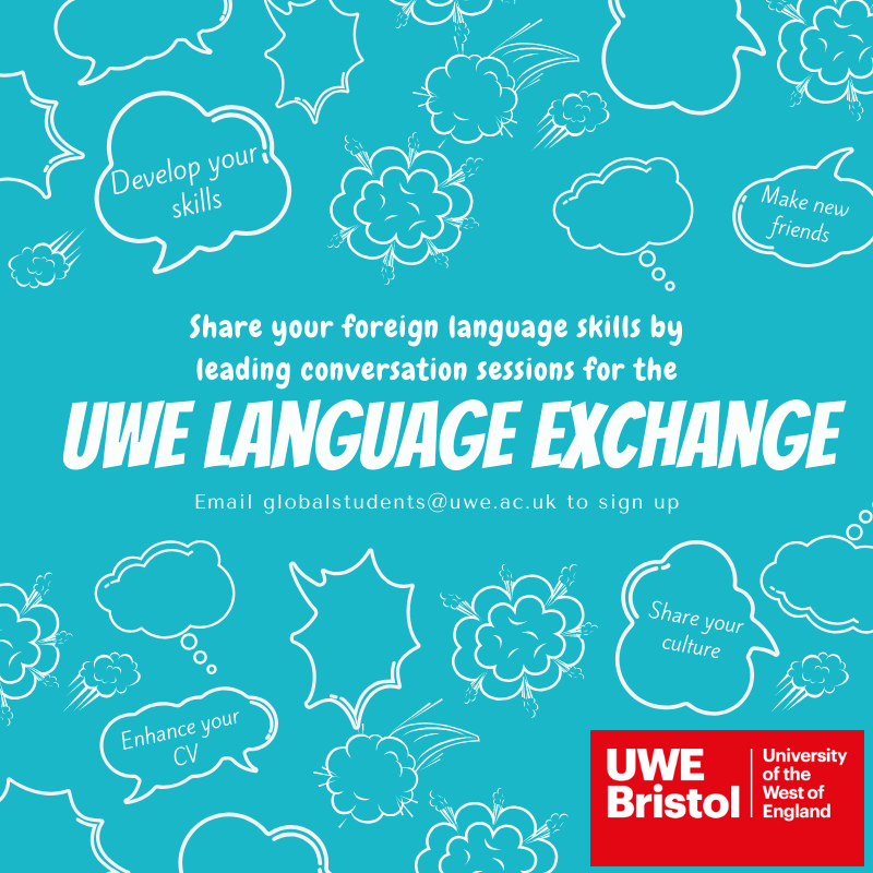 | So sign up to our UWE Language Exchange - share your culture, develop new skills, and make new friends – plus it’s a great addition to your CV! 🗣💬

More information here 👉 facebook.com/uweglobal/phot…

#uwe #thesuatuwe #uwebic