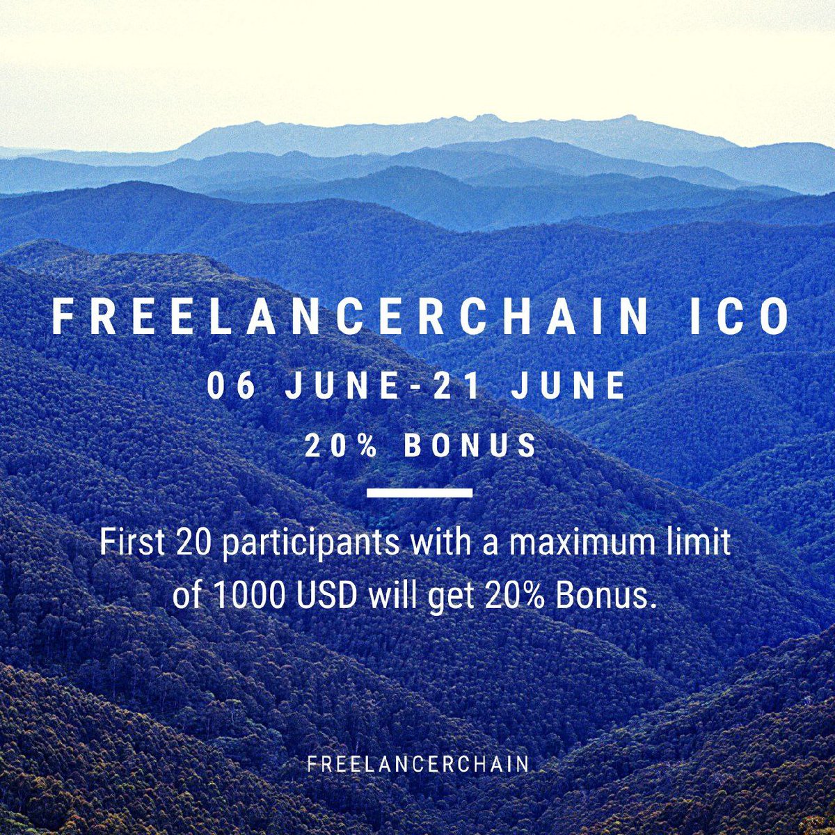 Our ICO has already started! First 20 participants with a maximum limit of 1000 USD will get 20% Bonus. You can join our Official Group for details:
t.me/FreelancerChain
