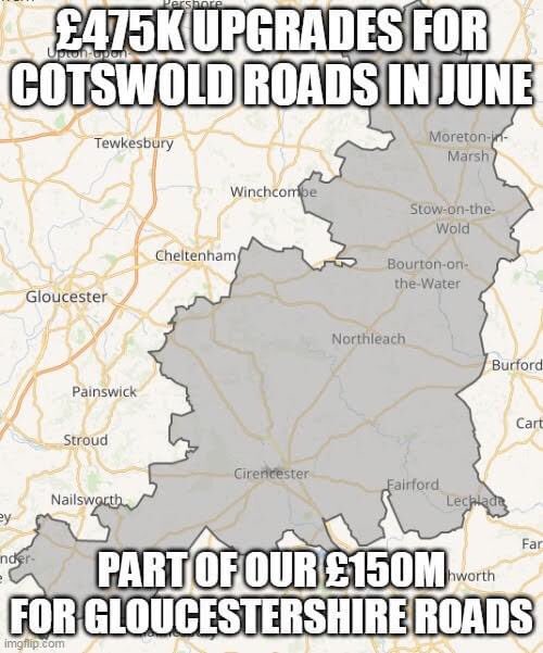 £475k upgrades for Cotswolds roads in June. #Cotswolds