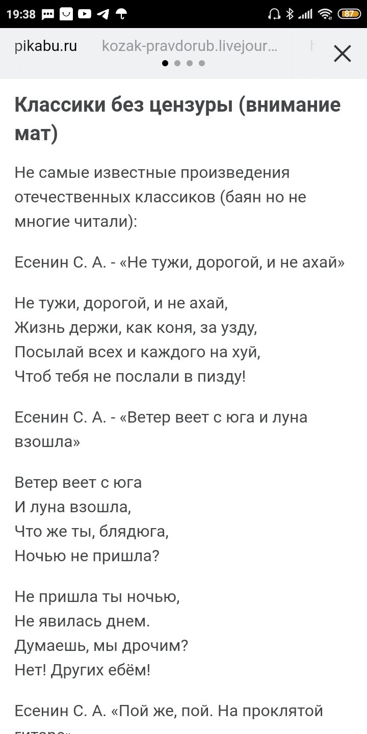 Jane Skiba on X: А вы знали, что у Есенина (да и вообще у других поэтов)  есть матерные стихи? t.coLIZ2L7XYG1  X
