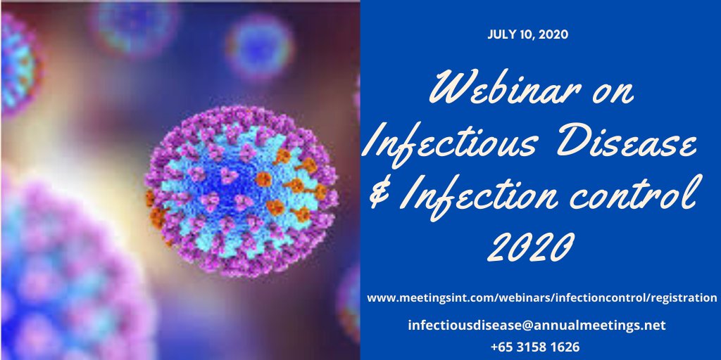 No need to travel anywhere. Develop your connection and explore your fresh idea. Hurry up for the submission of your Abstract full length paper #Webinar on #Infectious #Disease and Infection #Control _2020 on #June 10.
Visit our site: meetingsint.com/webinars/infec…