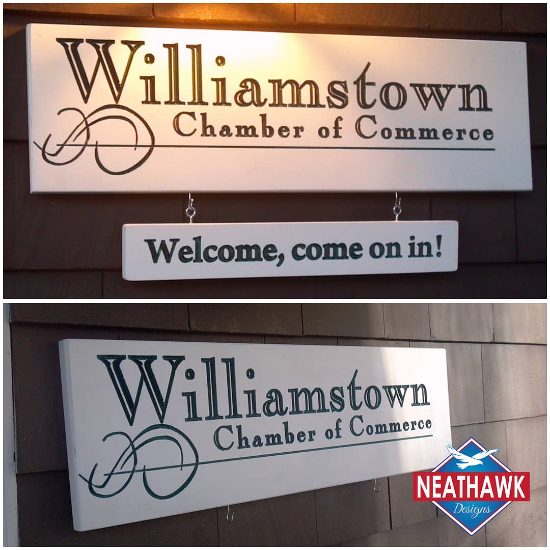 @williamstownchamber of Commerce
24in x 8in
vCarved CNC in PVC  #williamstownchamberofcommerce  #signshop #signmaker #cnc #shopbot #signmaking #signofthetimes #dimensionalsigns #womanrunbusiness #womaninbusiness #womanbusiness #cncmachine #madeintheberkshires #neathawkdesigns