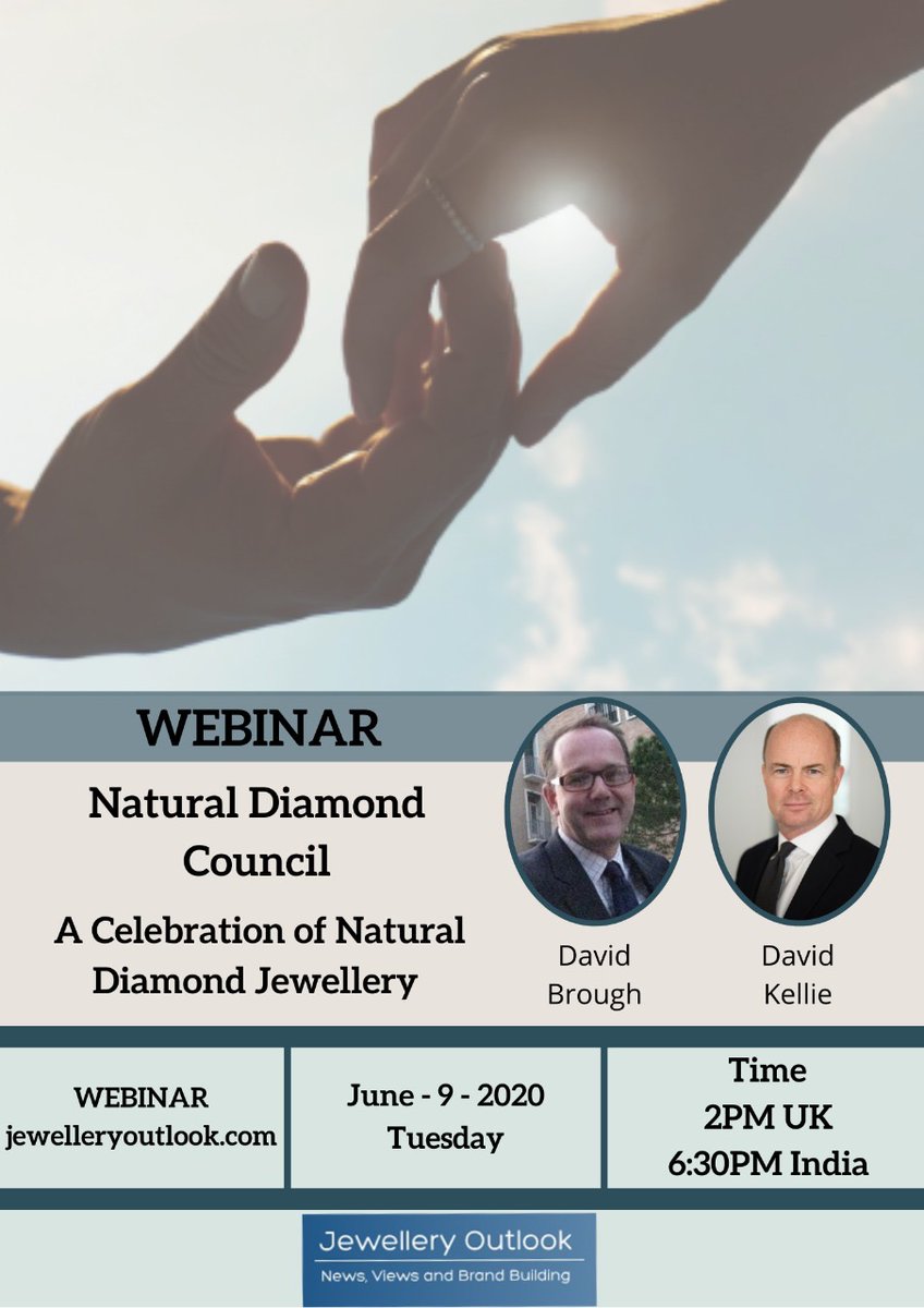 naturaldiamonds's tweet photo. Join David Kellie, CEO of Natural Diamond Council and David Brough from @JOutlook as they discuss the future of diamonds, today at 9am EST/2pm BST/6.30pm IST. Register here: https://t.co/gXNuLxGybn https://t.co/F6tCT4BSf1