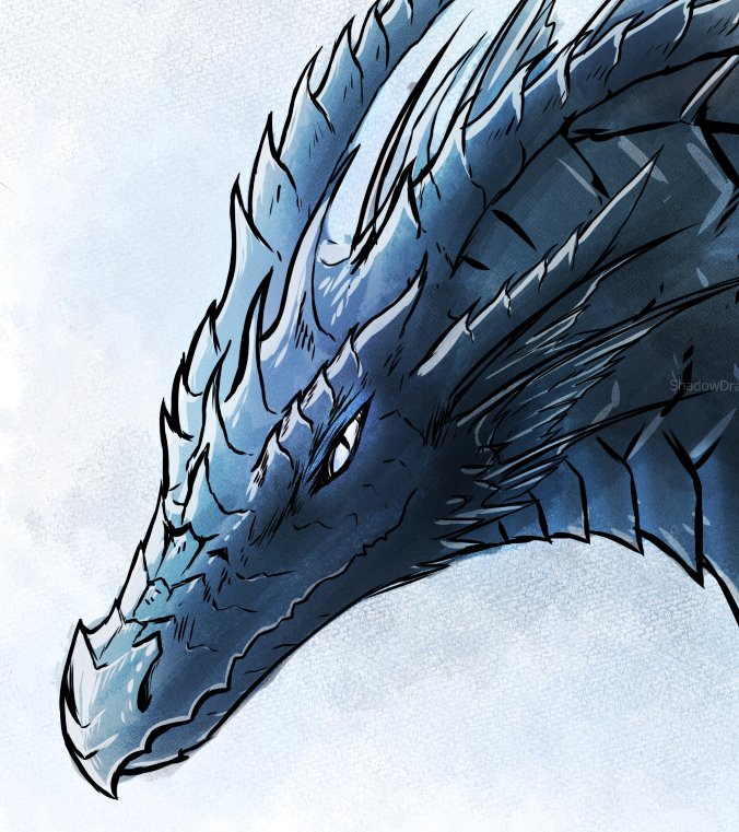 Stylized doodle of my character Zenithar as a dragon :D