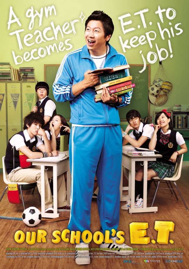 42. Our School's E.T (2008)A high school P.E. teacher whose position is put at stake when the school adopts a new policy to boost English education, so he decides that becoming an English teacher (E.T.) overnight is his only hope.I'm shocked seeing lee min ho and park bo young