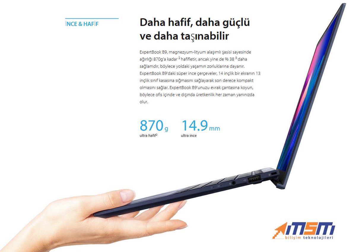 Dünyanın en hafif 14 inç dizüstü bilgisayarı.

Türkiye'de ilk önce MSM Bilişim raflarında

#asus #expertbook #b9 #notebook #dizüstü