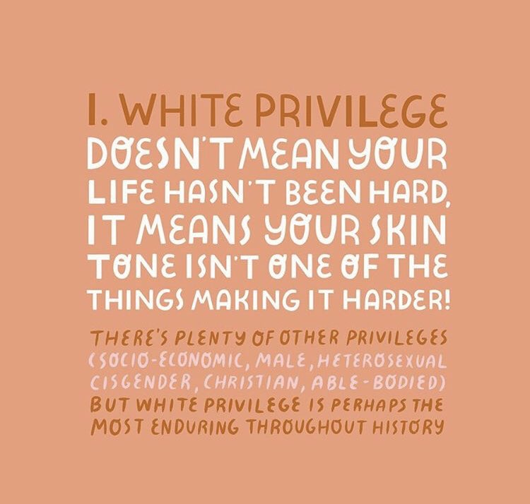 UNCWCC's tweet photo. A guide to White Privilege as our #tuesdaythoughts from @courtneyahndesign and reposted by @theconsciouskid #blacklivesmatter #whiteprivilege #uncw https://t.co/WlvbHRZfB3
