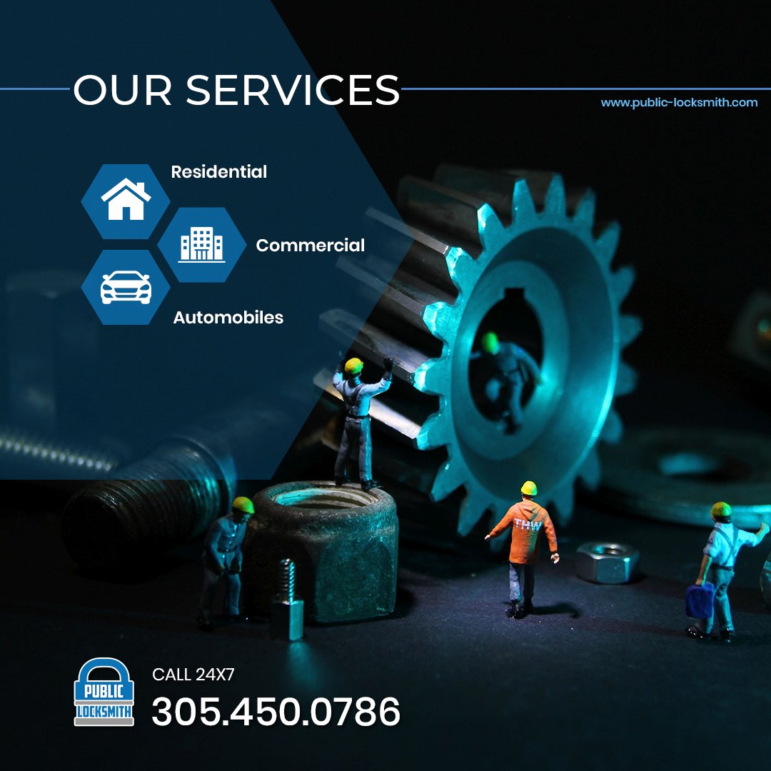 PublicLocksmith's tweet photo. @PublicLocksmith is an all-inclusive #locksmith service provider in Miami Beach, #Florida. Our comprehensive services are geared towards #commercial, #residential and #automobile doors and #locks.

#publiclocksmith #miami #miamibeach #locallocksmiths #locksmithmiami #southmiami https://t.co/2dlWGMdSu7