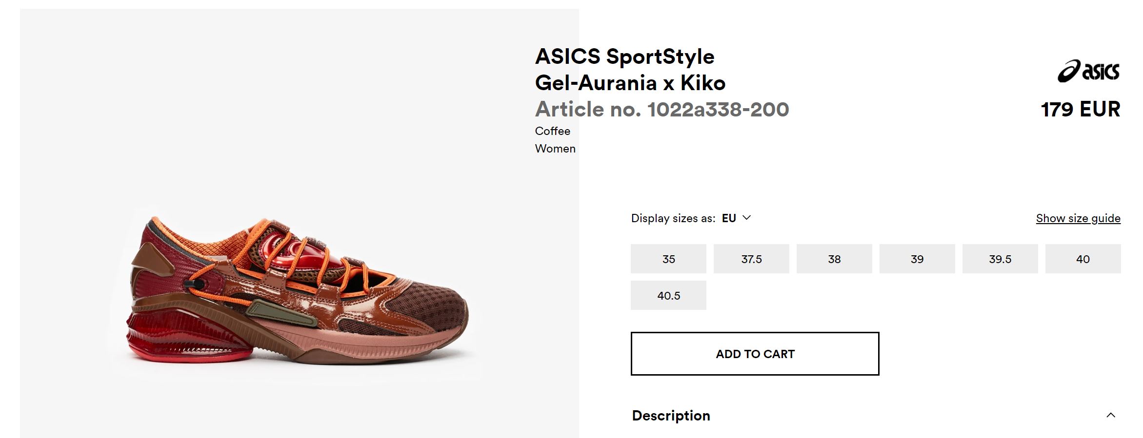 Kiko kostadinov asics coffee top
