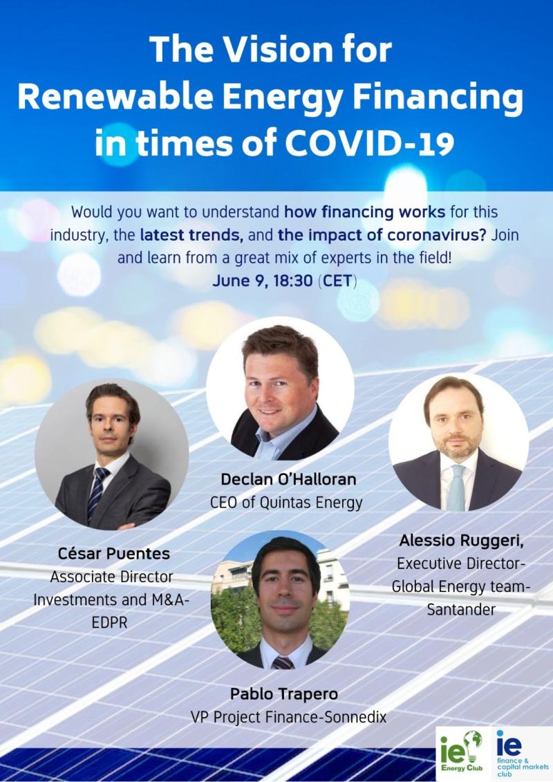 _QuintasEnergy's tweet photo. Join us today at 18h30 CET on The Vision for Renewables Energy Finance event, hosted by @theieenergyclub and IE Finance &amp; Capital Markets Club. Our CEO, @declan_svq, will share the stage to talk about how financing works in the Renewable Energy industry. https://t.co/lOnxUZw458 https://t.co/8YjCF1bu2G
