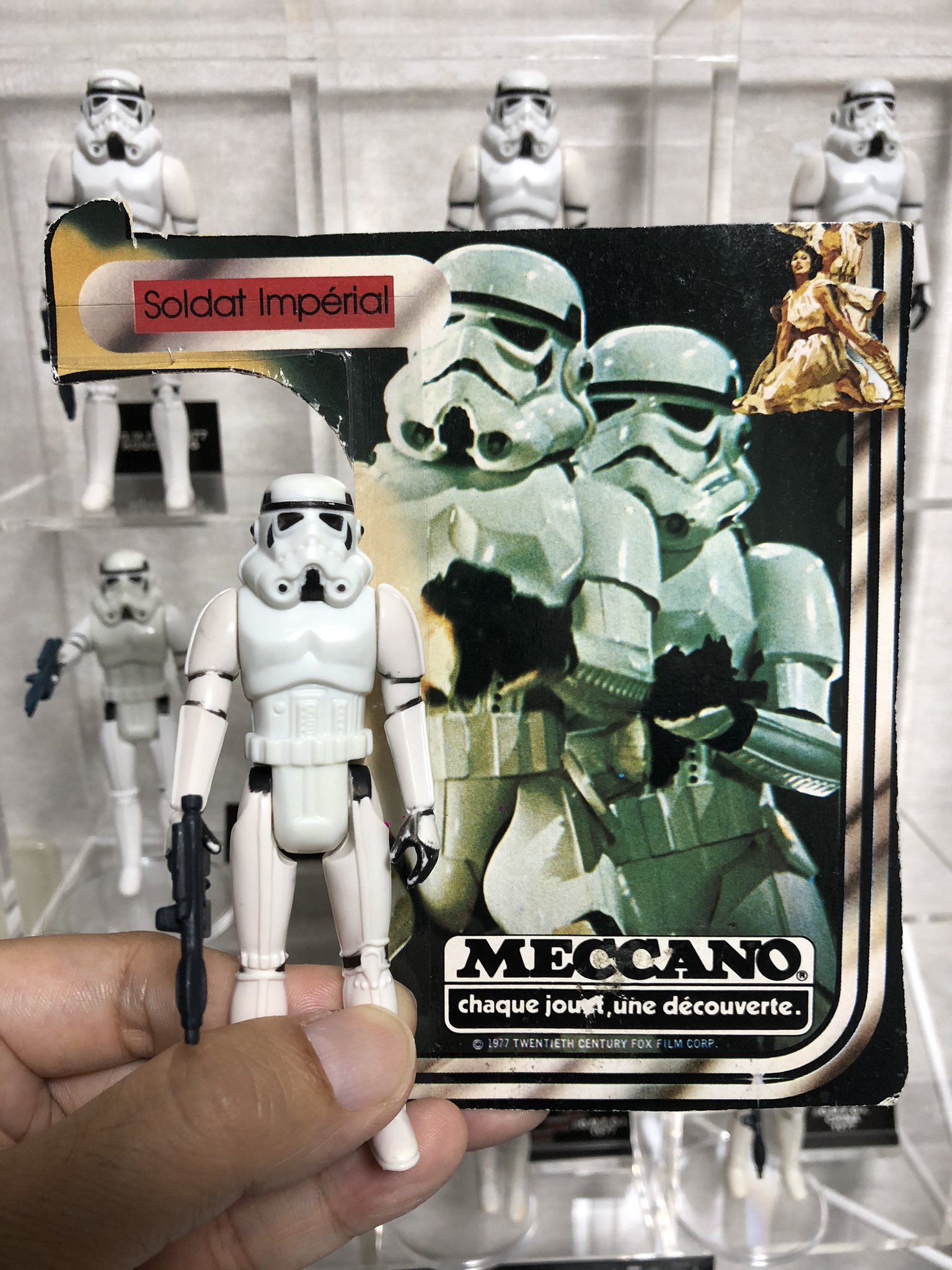 東京 Toy Guy Soldat Imperial Meccanoフランス からストームトルーパー が到着 普通のus版と見分けがつかない パッケージが2種類あって中身は一緒だったのかな 詳しい方教えて下さーい G M F G I Hong Kong 1977 スターウォーズ ストームトルーパー