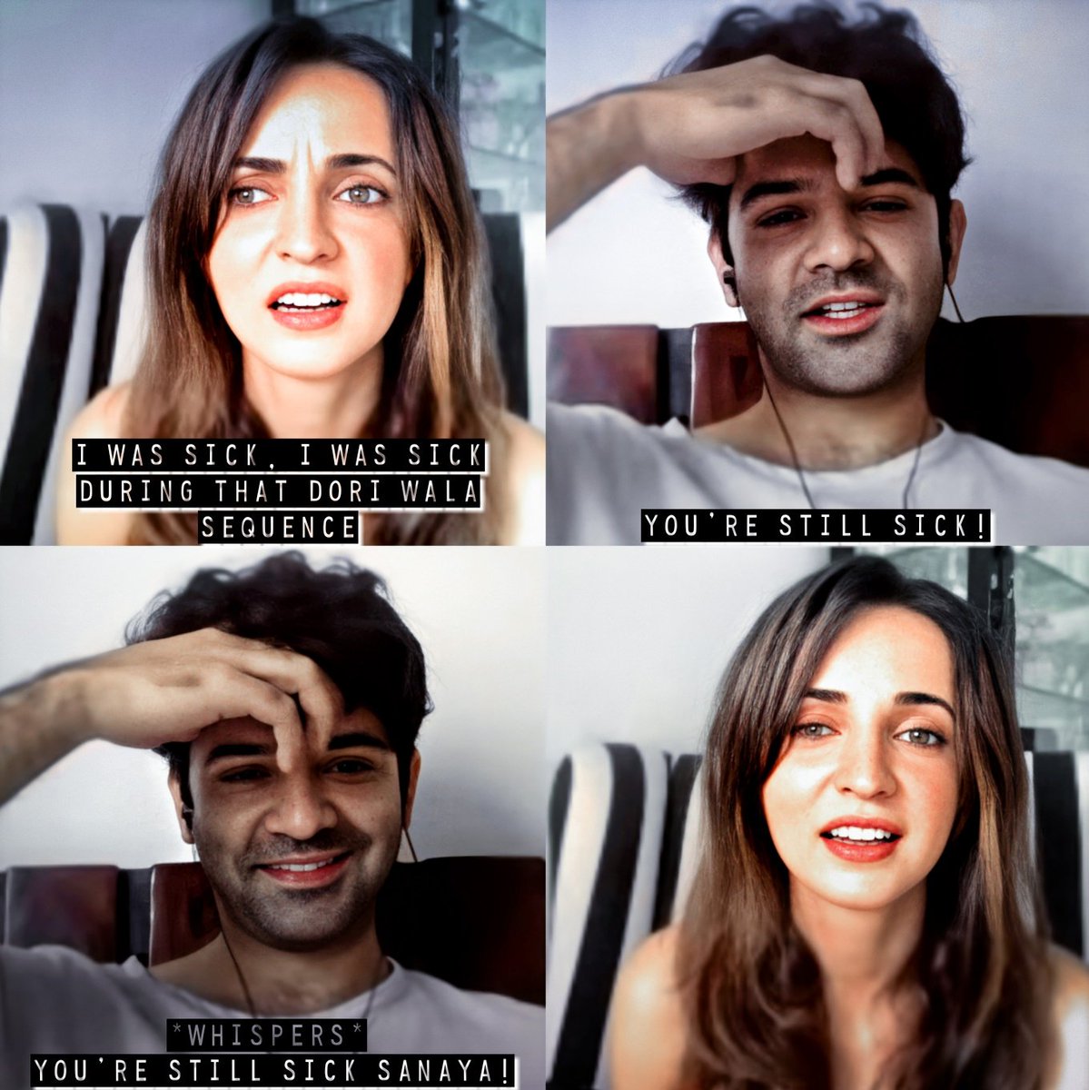 (+ Continued)So since Sanaya was sick during the live (she had a tissue in her hand & was sniffing from time to time), Barun decided to take full advantage of it & tried to tease her but fortunately for him San didn't hear itCaption credit:  @Happyolwayz  #SaRun  #IPKKND
