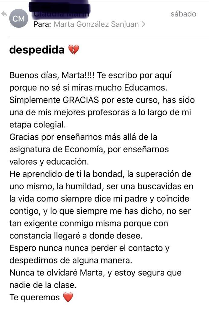 Regalazo de una alumna, esto solo impulsa hacia adelante. Toca seguir buscando. Vamos allá! Go! #docente #motivación #buentrabajo #gratitud