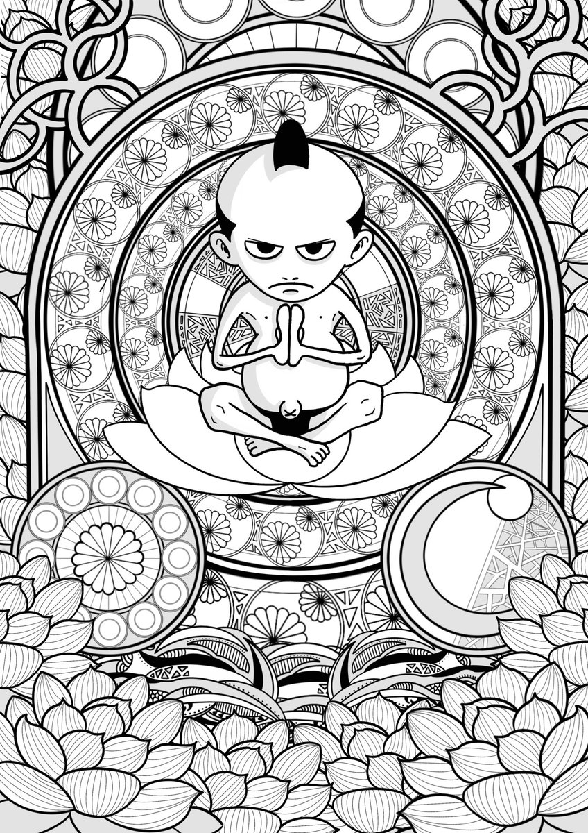 丸出し麻実子 ミュシャというよりマンダラ塗り絵みたい でもそれはそれでステキです