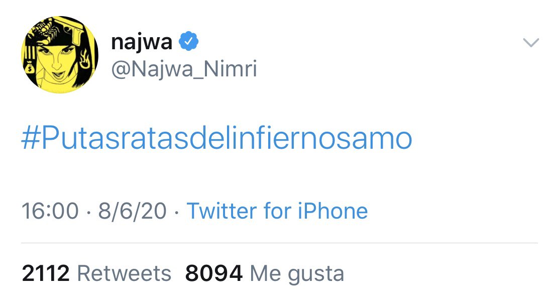 latchzz's tweet photo. Ayer, Najwa se metió un montón de veces en twitter para dar rt y fav a cosas dedicadas a Zulema y para agradecer el apoyo. Después de su muerte, intentó que la gente se tranquilizara y estuviera un poco mejor. Menos mal que tenemos a una persona tan maravillosa como ella https://t.co/NrwjK0ONwi