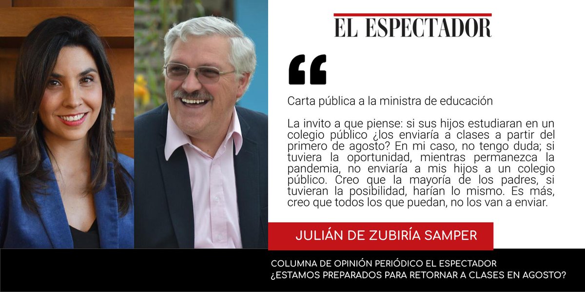 ¿Estamos preparados para retornar a clases en agosto? Hago pública una carta a la ministra de educación publicada en <a href="/elespectador/">El Espectador</a> Los invito a leerla. elespectador.com/opinion/estamo…