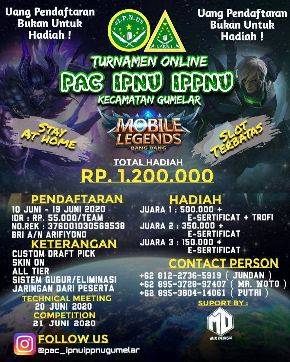 Adik-adik kita punya hajat, kuy gaskeun bagi kalian yang sukak maen game.

Buruan daftar karena slot terbatas terbuka untuk umum wilayah Purwokerto, Banyumas dan sekitarnya.