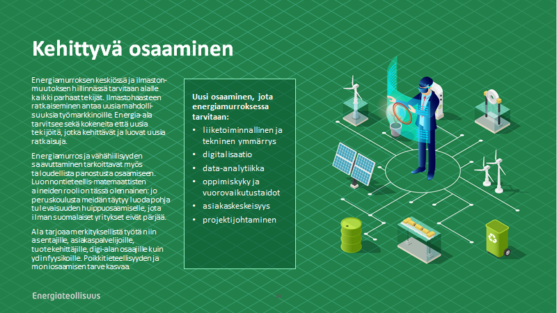 maiju_korhonen's tweet photo. Osana @Energiateol vähähiilisyystiekarttaa myös osaaminen: ilman osaajia emme pääse #hiilineutraali2035 tavoitteisiin. Mitä energiamurroksessa tarvittava osaaminen sitten on, tsekkaa kuva 👇👇 #tiekartat #jatkuvaoppiminen https://t.co/M2VwZYFli4