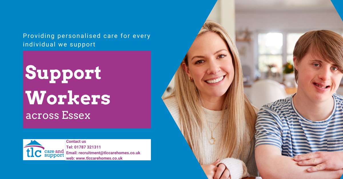 TLC Care and Support are looking for Support Workers across all their Essex homes. For more information and to apply visit ow.ly/156w50A2MDm

<a href="/JCPinEssex/">JCP in Essex</a> #wereallinthistogether #tlcsupports #socialcare #carersweek #makingcarersvisiable